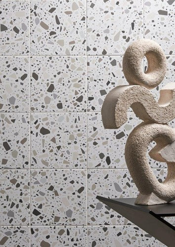 Quintessenza Confetti Bianco vloer- en wandtegel Beige 18,6 x 18,6 cm