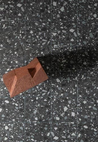 Quintessenza Confetti Nero vloer- en wandtegel Petrolio 18,6 x 18,6 cm