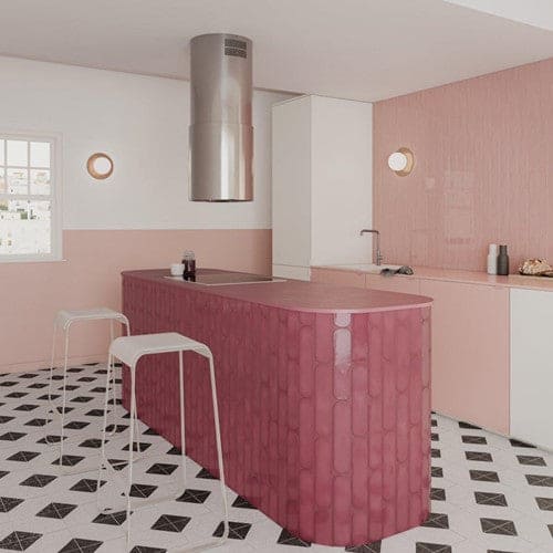 Wow Grace Oval wandtegel Berry glans 7,5 x 30 cm