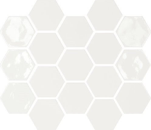 Memories Kisses White hexagon wandtegel 12 x 13 cm