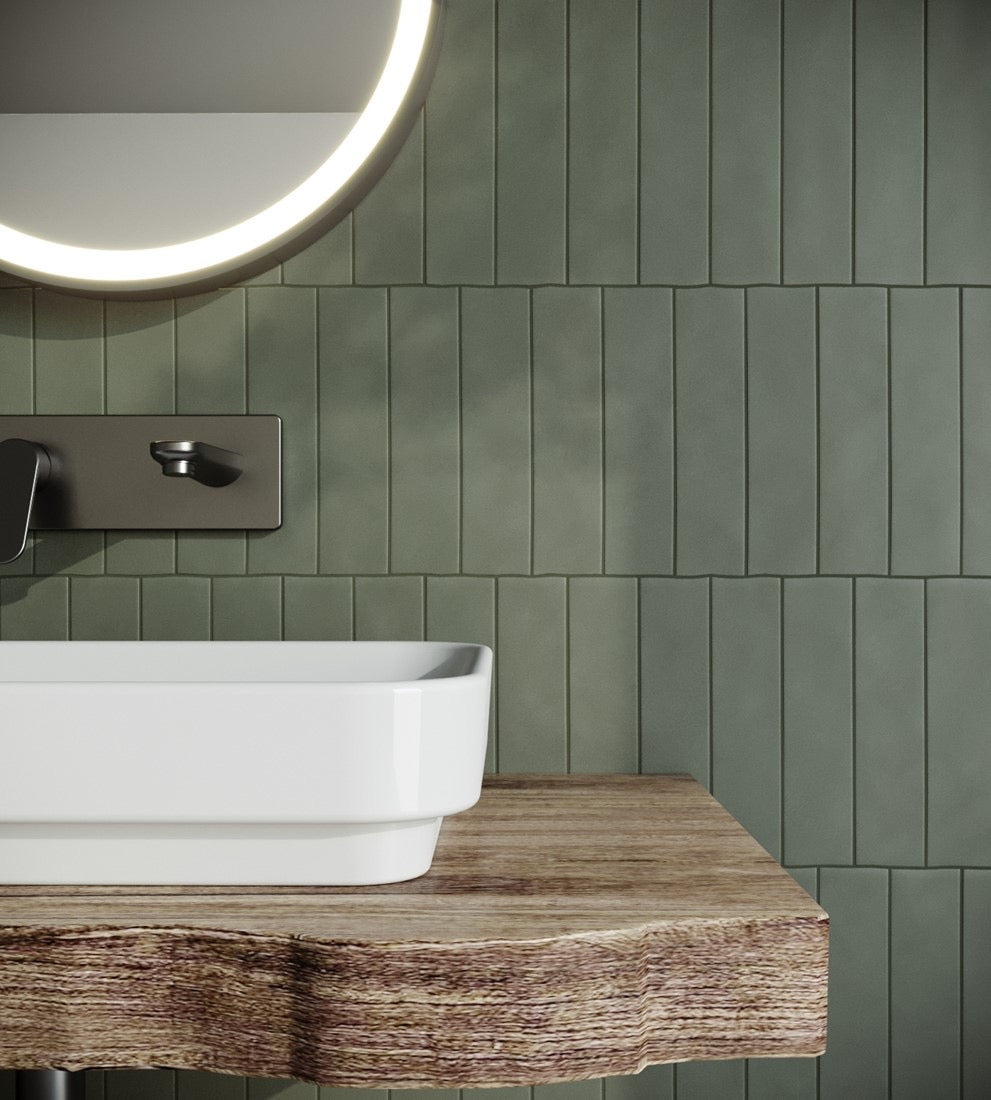 Revoir Paris Provence wandtegel Petrol 6,2 x 25 cm