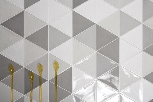 Quintessenza 3Lati wandtegel Grigio Chiaro Lucido 13,2 x 11,4 cm