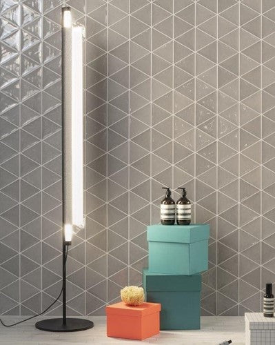 Quintessenza 3Lati wandtegel Grigio Medio Lucido 13,2 x 11,4 cm