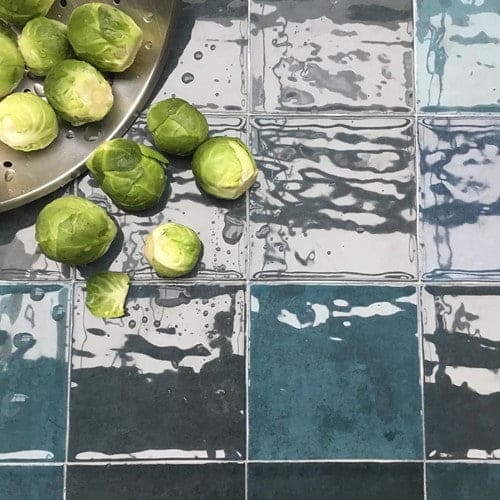 Revoir Paris Atelier wandtegel Bleu Marine glans 10 x 10 cm