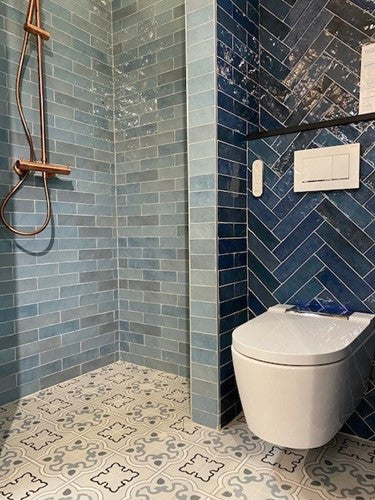 Revoir Paris Atelier wandtegel Bleu Marine glans 6,2 x 25 cm