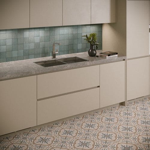 Revoir Paris Atelier wandtegel Turquoise mat 13,8 x 13,8 cm