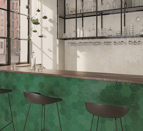 Wow Zellige Hexa wandtegel Emerald glans 10,8 x 12,4 cm