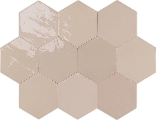 Wow Zellige Hexa wandtegel Nude glans 10,8 x 12,4 cm