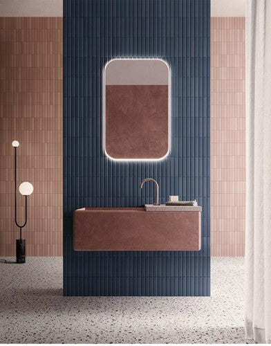 Quintessenza Tinte wandtegel Blu mat 5 x 25 cm