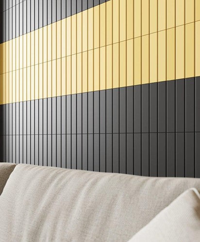 Quintessenza Tinte wandtegel Giallo mat 5 x 25 cm