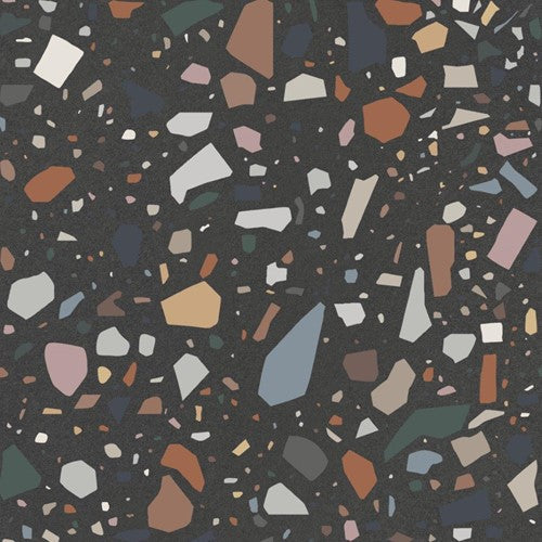 Quintessenza Confetti Nero vloer- en wandtegel Multicolor 18,6 x 18,6 cm