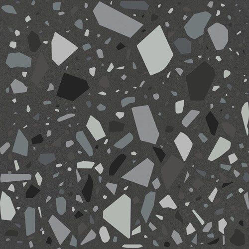 Quintessenza Confetti Nero vloer- en wandtegel Petrolio 18,6 x 18,6 cm