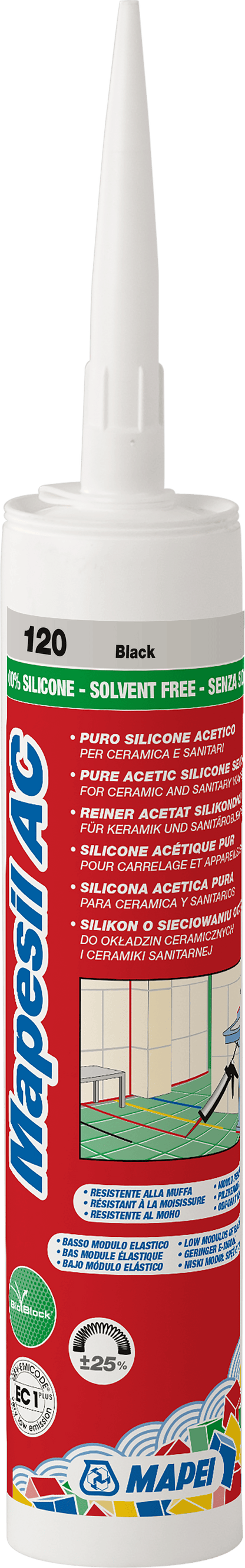 Mapei Mapesil AC kleur 120 (zwart)