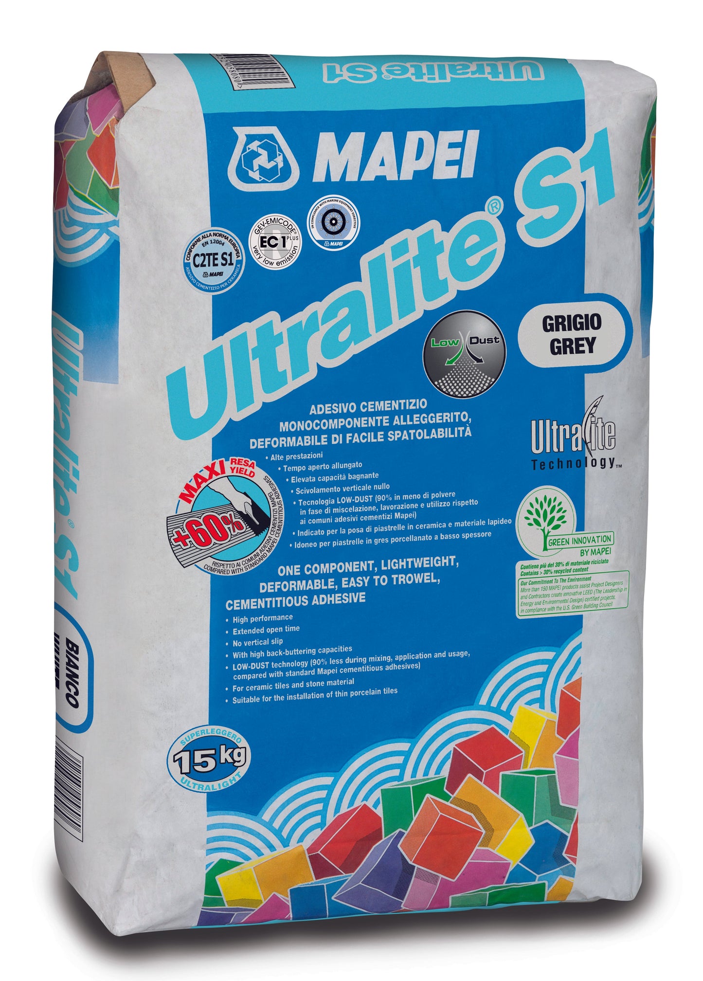 Mapei Ultralite S1 tegellijm grijs 15 kg