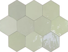 Afbeelding in Gallery-weergave laden, Wow Zellige Hexa wandtegel Mint glans 10,8 x 12,4 cm
